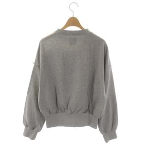 Ameri VINTAGE 刺繍 スウェット トレーナー 長袖 切替 シアーレース プルオーバー F グレー