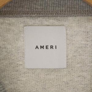 Ameri VINTAGE 刺繍 スウェット トレーナー 長袖 切替 シアーレース プルオーバー F グレー