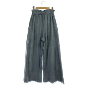 Ameri VINTAGE MIX MATERAL PANTS パンツ ワイド ラップ 青 ベージュ