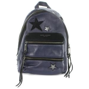 STAR PATCHWORK レザー リュック ロゴ 紺 ネイビー 黒 ブラック M0009525