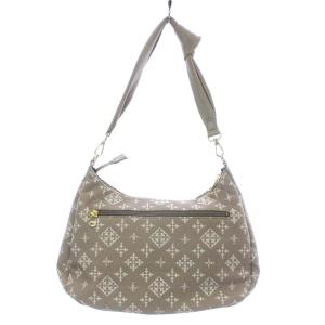 russet ノットデザインワンショルダーバッグ モノグラム 総柄 コットンジャガード ベージュ