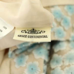 GRACE CONTINENTAL 21SS フラワーグラデプリントワンピース ノースリーブ ロング 38 ベージュ ピンク 水色