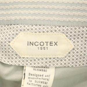 INCOTEX SUPER 100S ウールグレンチェックスラックスパンツ テーパード ジッパーフライ 50 黒 白 ブラック ホワイト 002X1