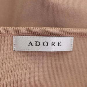 ADORE 袖リボンニットカットソー 長袖 プルオーバー 38 スモークピンク