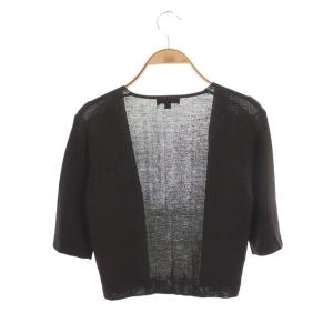 TOCCA 洗える TREFOIL ボレロ ニット カーディガン 半袖 M 茶 ブラウン