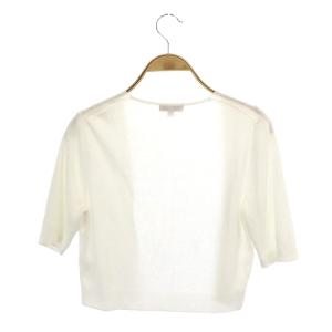 TOCCA TREFOIL ボレロ ニット カーディガン ショート丈 半袖 シルク混 M 白 ホワイト
