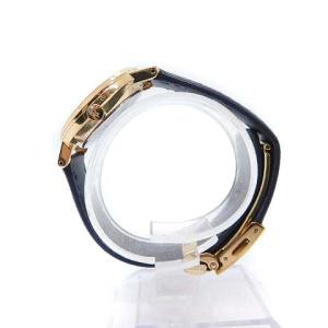 agnes b. 腕時計 クォーツ アナログ 3針 カレンダー 紺 ネイビー ゴールド色