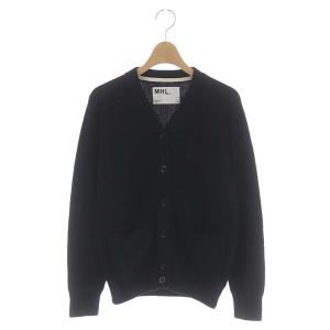コットンニットカーディガン Vネック 長袖 2 黒 ブラック