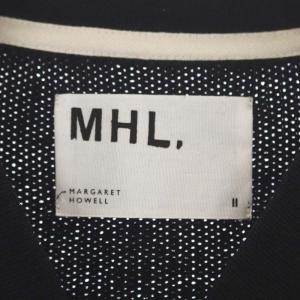 MHL. コットンニットカーディガン Vネック 長袖 2 黒 ブラック