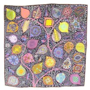 カレ45 スカーフ プチカレ ガヴロッシュ シルク ブラック