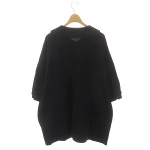 nest Robe 22SS コットンサーフニット ポロシャツ 七分袖 オーバーサイズ F 黒 ブラック