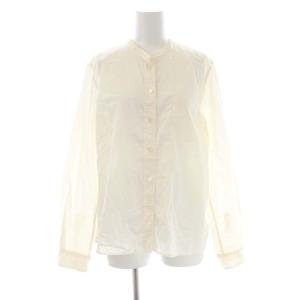 コットン バンドカラー シャツ ブラウス 長袖 3 オフホワイト