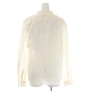 MARGARET HOWELL コットン バンドカラー シャツ ブラウス 長袖 3 オフホワイト