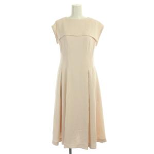 21SS フレアカラー フィット&フレアワンピース ロング フレンチスリーブ 36 ライトピンク