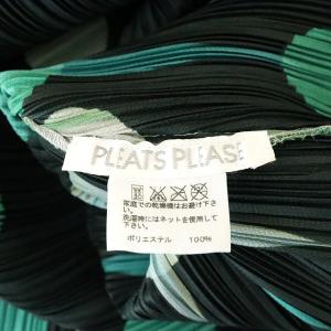 PLEATS PLEASE ISSEY MIYAKE ノースリーブ チュニックブラウス プルオーバー 総柄 3 黒 緑 グレー