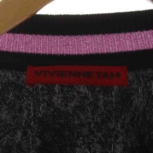 VIVIENNE TAM ベロア 刺繍 スカジャン ジャケット ジップアップ 花柄 ラメ 40 黒 ブラック ピンク