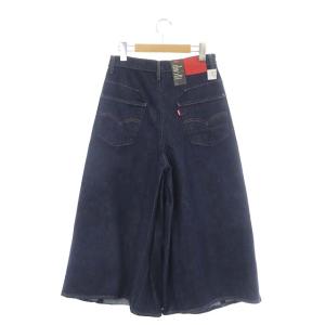 LEVI'S ENGINEERED JEANS 七分丈 ワイドデニムパンツ ガウチョパンツ ジッパーフライ 26 濃紺 ダークネイビー