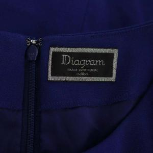 Diagram GRACE CONTINENTAL ドレープレースワンピース ひざ丈 切替 七分袖 38 青 ブルー
