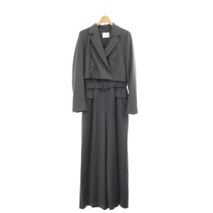 TAILORED ALL IN ONE オールインワン テーラード ワイドパンツ ベルト付き M グレー