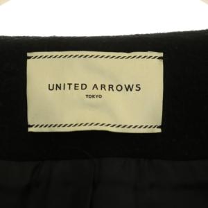 UNITED ARROWS UBCB ベルスリーブ ノーカラーコート アウター ロング 黒 ブラック
