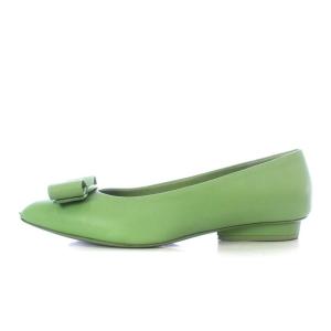Salvatore Ferragamo Viva Bow Ballet Flat パンプス フラット ポインテッドトゥ ヴァラ リボンモチーフ レザー 6D 23.5cm
