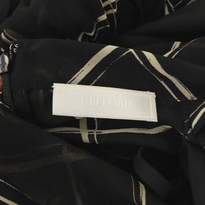 CELFORD 20AWバリエーションプリーツワンピース ロング フレア 五分袖 袖シアー ボウタイ ウエストマーク 36 黒 ブラック ベージュ