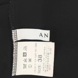 ANAYI 半袖プルオーバートップス ブラウス 半袖 シアー フレア 38 黒 ブラック