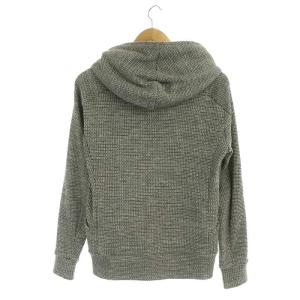 ATTACHMENT Co/Peワッフル ZIP UPパーカー 長袖 フード 黒 ブラック 白 ホワイト