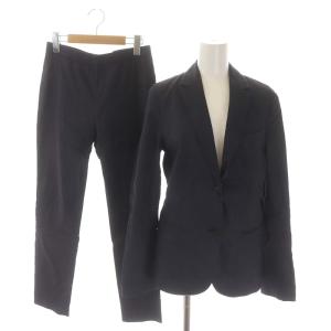 スーツ セットアップ 上下 リネン テーラードジャケット 2B テーパードパンツ イージー 0 紺 ネイビー