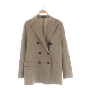 ダブルテーラードジャケット リネン ストレッチ 2 グレージュ