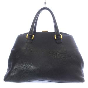 DOLCE&GABBANA ハンドバッグ レザー 南京錠付き 黒 ブラック