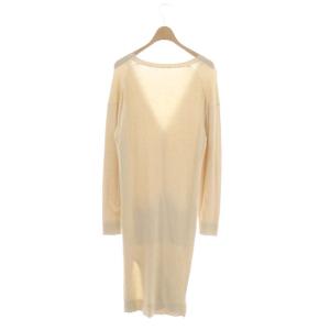 Grace Class パールポケット付ロングカーディガン ニット 長袖 36 イエローベージュ