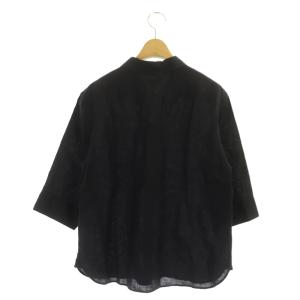 MARGARET HOWELL リネンシャツ ブラウス 七分袖 プルオーバー 2 紺 ネイビー