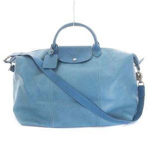 Longchamp ボストンバッグ トラベルバッグ 南京錠 バッグタグ 青 ブルー