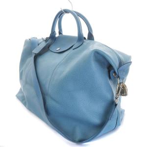 Longchamp ボストンバッグ トラベルバッグ 南京錠 バッグタグ 青 ブルー
