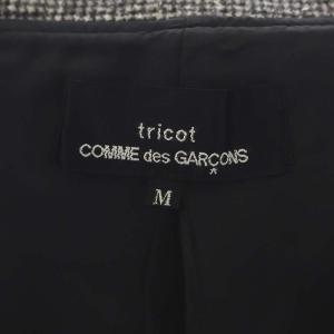 Tao AD2018 ウール 千鳥柄 ショートジャケット アウター ラウンドカラー 総裏地 M 黒 白 ブラック ホワイト