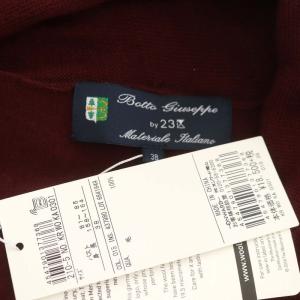 23区 Botto Giuseppe 16Gスーパーファインメリノ カーディガン ニット 長袖 ロング 38 ワインレッド