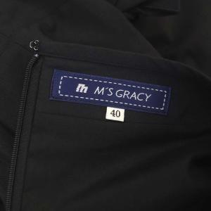 M'S GRACY リボン ティアード ワンピース 半袖 ミモレ丈 ロング 40 黒 ブラック