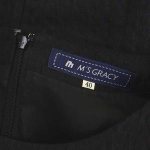 M'S GRACY リボン フリル ワンピース 半袖 膝丈 40 黒 ブラック