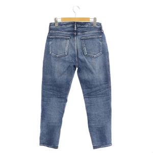 upper hights THE LADY ミッドライズテーパードデニム パンツ ジーンズ テーパード ストレッチ ダメージ加工 25 青 ブルー