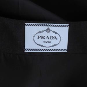 PRADA 22年製 ウール キャミワンピース 膝丈 Aライン 42 チャコール