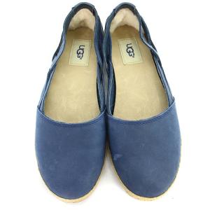 UGG australia ティッピー Tippie フラットシューズ ロゴ レザー 24.5cm 青 ブルー 1011187