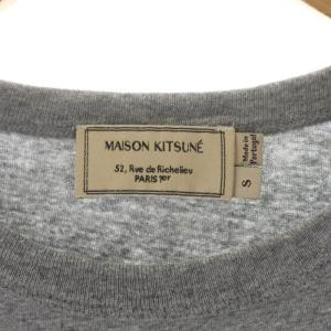 Maison Kitsuné ロゴ 半袖 Tシャツ カットソー プリント S グレー 白 ホワイト