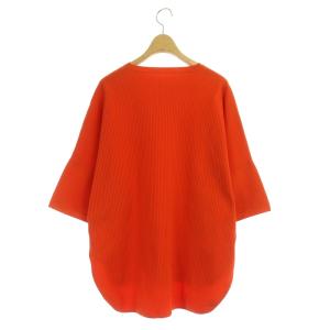 ADORE 22SS ドライコットン ニット リブ カットソー オーバーサイズ 七分袖 38 オレンジ