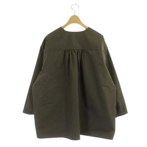 Drawer ウェザーノーカラーギャザーブラウス 長袖 前開き 38 グレー