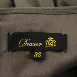 Drawer ウェザーノーカラーギャザーブラウス 長袖 前開き 38 グレー