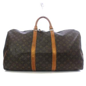 LOUIS VUITTON M41424 ボストンバッグ ハンドバッグ モノグラム キーポル 55 ブラウン 南京錠付き