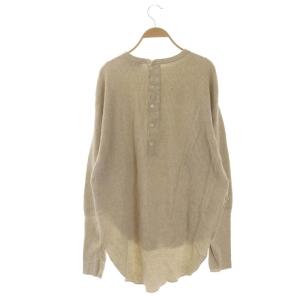 AMERICANA バックボタン サーマルカットソー コットン 長袖 杢ベージュ