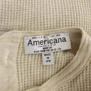 AMERICANA バックボタン サーマルカットソー コットン 長袖 杢ベージュ