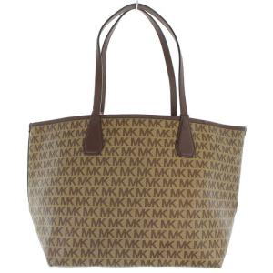 MICHAEL KORS マイケルコース MK モノグラム PVC トートバッグ ハンドバッグ ロゴ 茶色 ブラウン